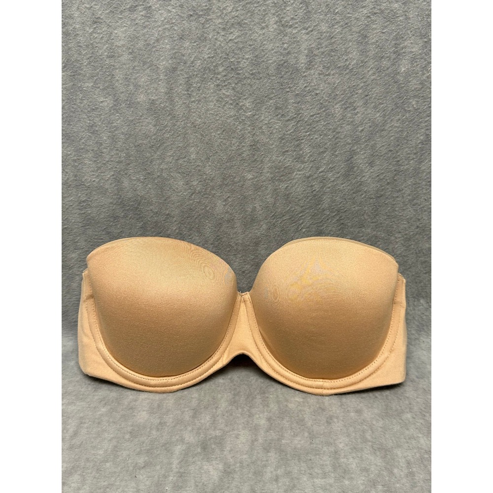 Calvin Klein Strapless Bra Tan Nude Padded Underwire 32C Convertible No Straps